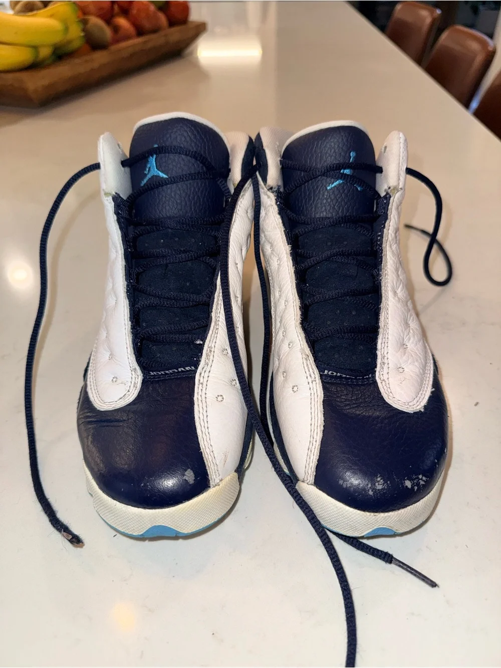 Jordan Kids' Retro Sneakers in White and Navy